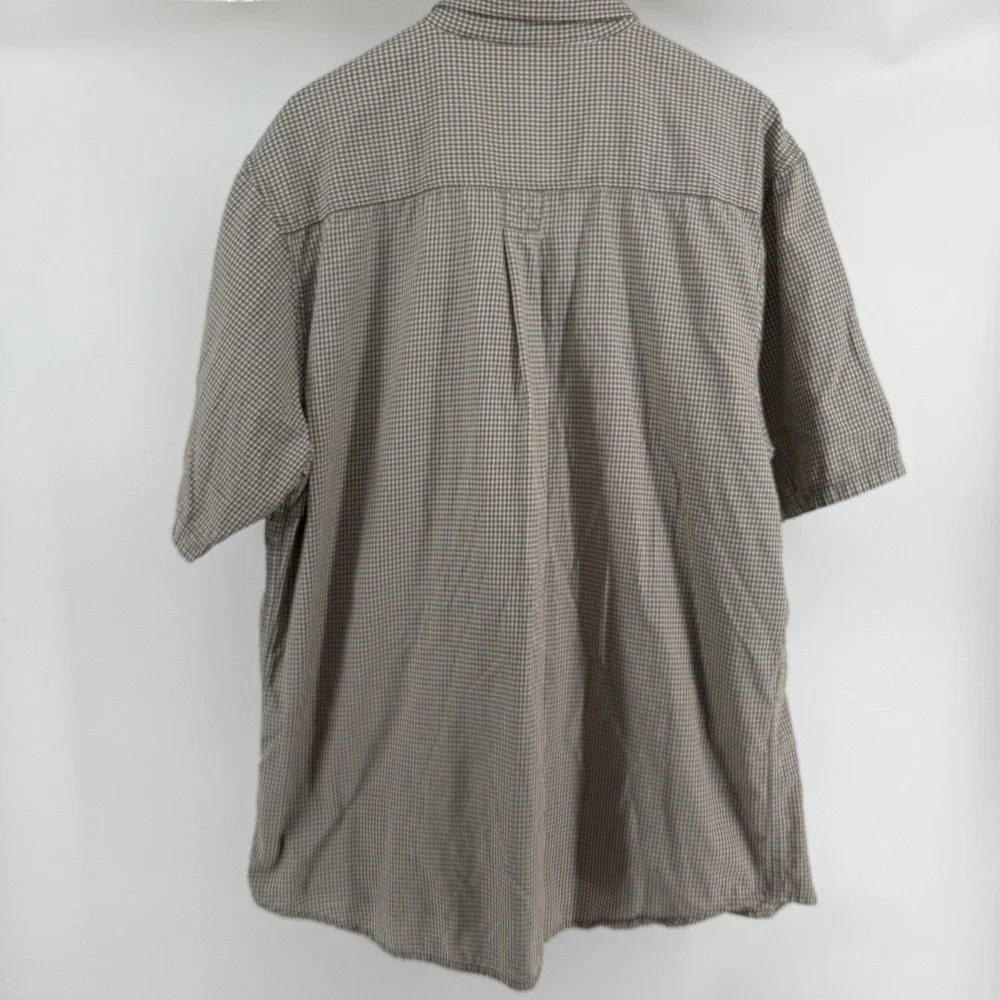 Vintage Y2K Timberland XL Brown Gingham Short Sleeve Button Down Shirt Mens